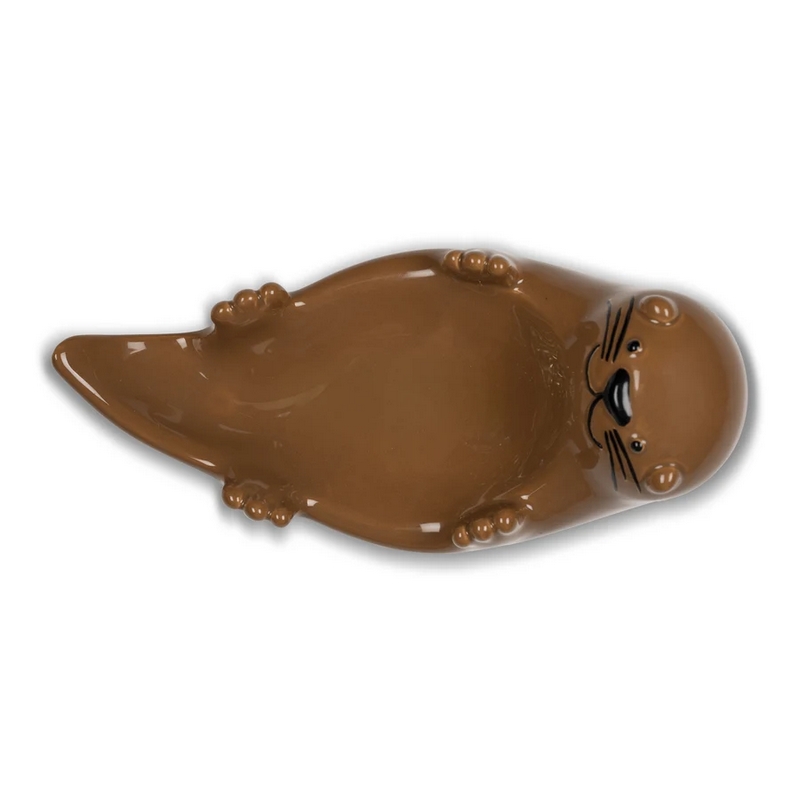 Svuotatasche, portasapone o portagioie a forma di lontra in ceramica